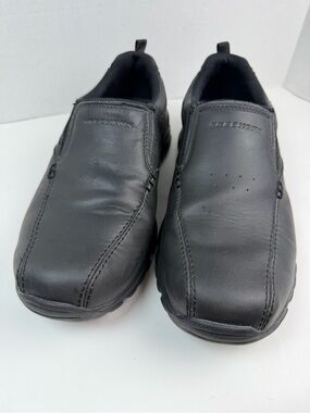 Skechers Relaxed Fit Air-Cooled Men's Black Slip-On Shoes. Size 10